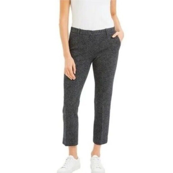 Theory Pants Blue Speckled Knit Wool Blend Tailor Trouser C Size 2 Cropped - Picture 2 of 12